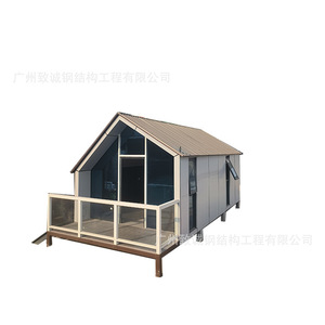 Casa prefabricada de estructura de acero Zhicheng, villa moderna con marco de acero ligero y balcón para uso en exteriores. - Product Image 1