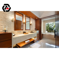 Ensemble de meubles de chambre à coucher de luxe pour hôtel 5 étoiles, avec panneaux miroirs LED, écologiques, finition brillante, taille King, modernes