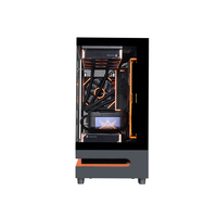 Nouveau design, boîtier de jeu pour ordinateur de bureau MATX de taille moyenne, châssis PC gaming avec bandes lumineuses sur les pieds