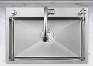 Évier de cuisine en acier inoxydable à encastrer, simple bac, pour îlot de cuisine - Product Image 6