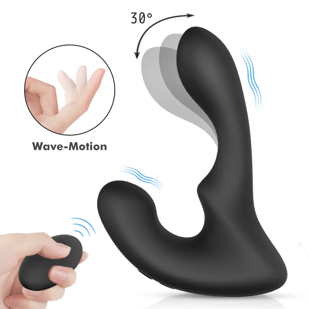 Vibrador giratorio anal para adultos, tapón anal recargable utilizado como masajeador de próstata en 9 modos de vibración