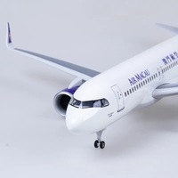Modèle d'avion A320 à l'échelle 1/80 (47 cm) Macau 320 avec éclairage, en résine, avec train d'atterrissage, décoration, souvenir d'aviation personnalisé