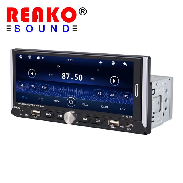 Car Radio Player 6.9 Inch 1 Din MP5 FM BT Music Mirror Link Phone Link HD 1080P Wireless Carplay Rearview Function