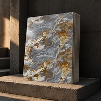 Panneau mural en PVC effet marbre brillant, ignifuge et résistant aux UV, fabriqué en Chine, pour les murs intérieurs commerciaux.