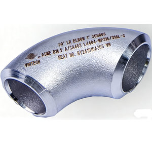 Codo de Acero Inoxidable de 90 Grados de Largo Radio, Conexión de Tubería Soldada a Tope, Curva Resistente a la Corrosión con Acabado Arenado para Tuberías - Product Image 2