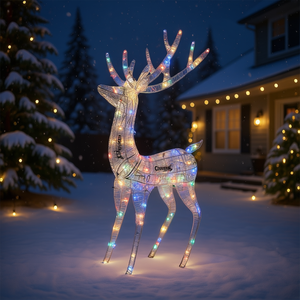 Statuetta di Renna in Acrilico Olanian 6 Piedi con LED Multicolore, Decorazione Natalizia - Product Image 2