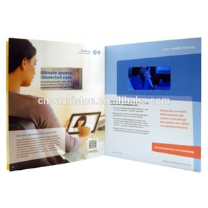 Nhà máy in thiệp chúc mừng giấy kinh doanh Thiệp mời 7 inch LCD màn hình cảm ứng <span class=keywords><strong>Video</strong></span> Brochure thẻ âm nhạc trình bày - Product Image 2