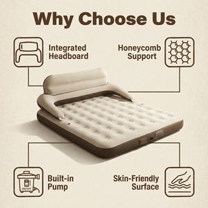 Lit gonflable pliable portable en PVC personnalisé pour la maison, l'intérieur, le <span class=keywords><strong>camping</strong></span> en plein air, avec <span class=keywords><strong>pompe</strong></span> intégrée - Product Image 3