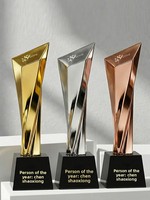 Trophée Métallique Personnalisé Haut de Gamme pour Compétitions, Réunions Annuelles et Récompenses du Personnel Exceptionnel