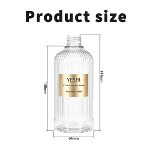 Custom 300ml Ribbed Round PET <strong>Bottle</strong> with Pump <strong>Dispenser</strong> for Hair Care <strong>Shampoo</strong> Shower Gel Cosmetic Packaging OEM - Product Image 4