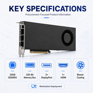การ์ดเทอร์โบ RTX 3080 20GB RTX 3080 20GB DDR6X 320bit 8 + 8-Pin Founders Edition กราฟิกสำหรับเซิร์ฟเวอร์ Ai learning - Product Image 3