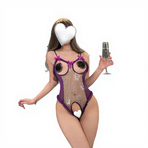 Lingerie Sexy Taglia Grande in Pizzo Tentazione Tessuto Dobby in Poliestere Pigiama Gratuito Tuta con Apertura all'Inguine Ragazza Sexy per Flirtare a Mezzanotte - Product Image 5