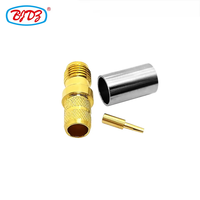 Fourniture du fabricant SMA femelle Jack à sertir LMR240 LMR-240 RG59 RG8X H-155 H155 câble plaqué or RF coaxial connecteurs coaxiaux