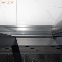 Porte coulissante Wazzor, personnalisation technique, double vitrage trempé, Nfrcas2047, porte coulissante panoramique en aluminium à haut rendement énergétique