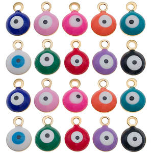 Gioielli fai da te fatti a mano in acciaio inossidabile 316L a forma di olio gocciolante occhio di diavolo con ciondoli alla moda in smalto placcato oro ciondoli - Product Image 6