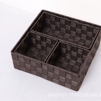 Panier artisanal non tissé PP polypropylène sangle fibre ruban tissu nylon sangle tissé panier de rangement lot de 4