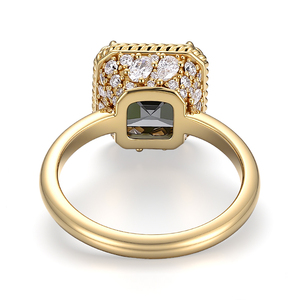 โรงงานเครื่องประดับ PROVENCE ขายตรง แหวนทอง 14k 18k รับรองโดย GRC แหวนพลอยสีดำทรง Asscher Cut 3.5 กะรัต ของขวัญสำหรับผู้ชาย - Product Image 3