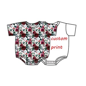 Qingli OEM Không Có Thuế quan Mới Phong Cách Trẻ Em Tùy Chỉnh Hoa In Romper Trẻ Em Ngắn Tay Áo Bong Bóng Tre Romper - Product Image 6