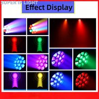Projecteur LED Wash à tête mobile 12x40W RGBW 4-en-1 avec zoom DMX512 pour DJ, bars, discothèques et spectacles