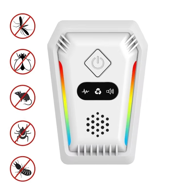 EPA Passed Solid Eco-Friendly Indoor Mouse Rodent Repellent Ultrasonic Plug Deterrent with 3 LED Light Colors