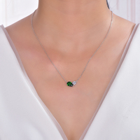 Collier de luxe en argent 925 Kirin, non ternissant, avec pendentif cœur en moissanite et opale