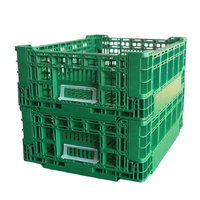Uni-Silent LK403014W Panier pliable en plastique empilable Récipient pliable avec style en maille pour le stockage des fruits de mer et légumes