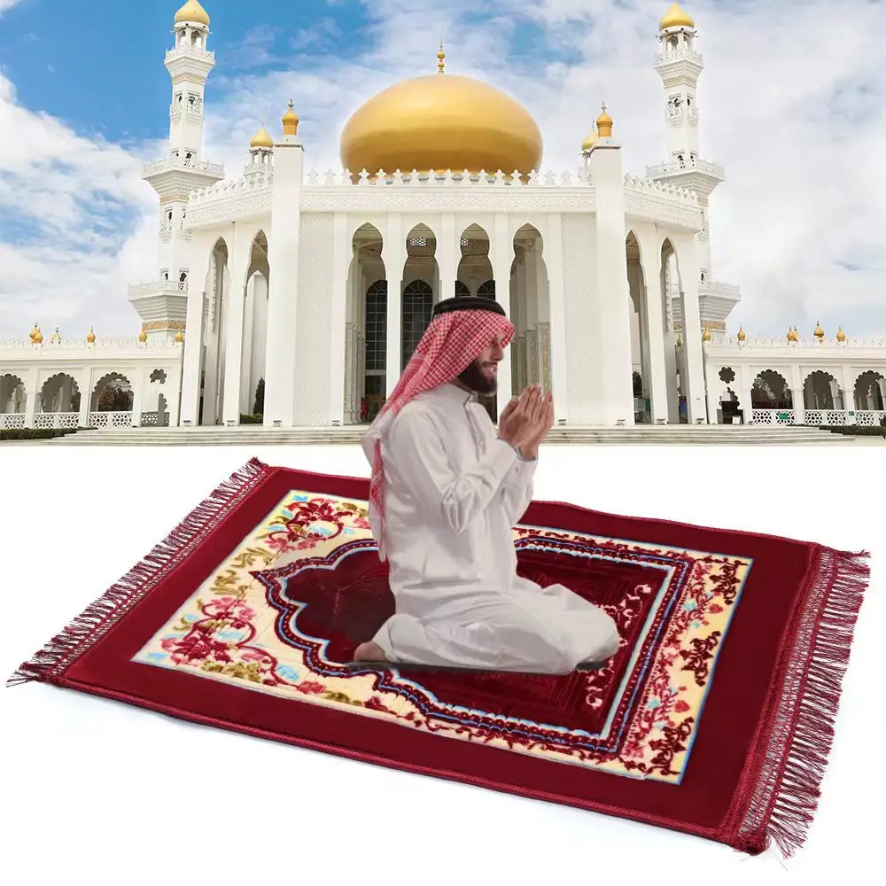 Muslim red mosque carpet Rashel pilgrimage mat prayer kneeling prayer carpet hotel office living room sleeper