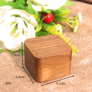 55mm Oval Vintage <b>Black</b> Walnut Handmade Engagement Wedding Ring <b>Box</b> Engraved Printing Velvet Lining Buckle Closure Valentine's - Product Image 3