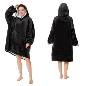 Novidades em Atacado: Cobertor Vestível de Flanela Solto com Isolamento Sherpa, Cobertor Quente, Moletom com Capuz - Product Image 4