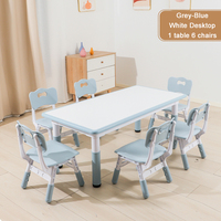 Table d'étude Graffiti et 4 chaises ensemble meubles de garderie pour enfants haute réglable pour l'école table pour tout-petits avec tabouret