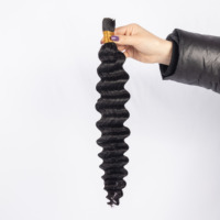 Extensiones de Cabello Humano SDD Water Deep Wave 30g, Cabello Humano a Granel para Trenzas, Cabello Humano Ondulado y Mojado para Trenzar