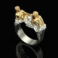 Bague en or 14 carats en forme humaine, design personnalisé, 2 grammes d'or, prix