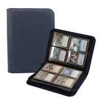 Classeur de cartes A4 à 4 pochettes avec fermeture éclair en PU, album de collection pour cartes à collectionner et cartes photo, pour le rangement de cartes sportives, 160 pochettes pour cartes à insérer