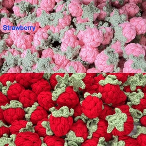 Offre Spéciale : Accessoires DIY en Crochet Tricoté – Ornements Amigurumi Faits Main en Laine : Fraise, Orange, Pomme, Tournesol - Product Image 3
