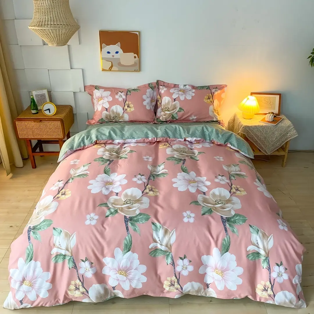 Duvet Cover 100% Cotton Bedding Set Luxury 4pcs Bed Skirt Quilt Cover Bed Sheet Sets bedding sets collections