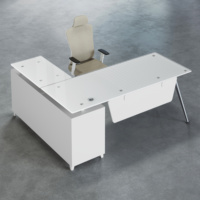 Offre spéciale bureau verre moderne directeur Table bureau d'ordinateur de luxe Bureau De Travail