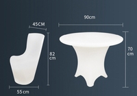 Nouveau Design Restaurant Plastique Led pour Mobilier Extérieur Intérieur Extérieur Evénement LED Mobilier Glow Table à manger et chaises