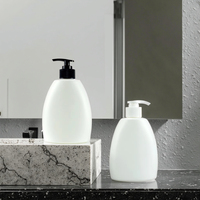 Flacon de crème pour le corps en PETG opaque blanc de luxe, 380 ml, flacon de lotion en plastique familial avec pompe et bouchon