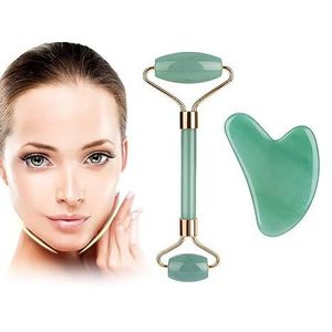 Ensemble d'outils de massage facial : Rouleaux en cristal rose en forme de cœur et planche de raclage <span class=keywords><strong>Gua</strong></span> <span class=keywords><strong>Sha</strong></span> en jade pour le massage - Product Image 4