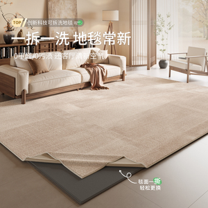 Tapis amovible et lavable de style Wabi Sabi, rectangulaire, grande surface, pour salon, tapis de sol, lavable en machine, design insonorisant - Product Image 1