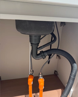 Zwarte Nano 304 roestvrijstalen kleine ronde onderbouw enkele spoelbak, geschikt voor keuken, balkon en bar-eiland