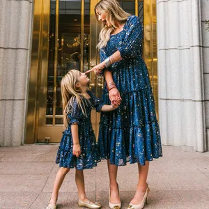 Mùa Hè Smocked Ăn Mặc Cho Cô Gái 3-8 Năm Sequin Ruffle Ngắn Tay Áo Quần Áo Trẻ Em Thời Trang Mới Voan Đảng Công Chúa Trang Phục