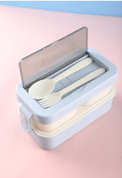 Boîte à lunch bento en plastique ODM OEM 1250 ml, double compartiment, sans BPA, écologique, compatible lave-vaisselle, 3 compartiments, logo personnalisé pour l'école et les adultes