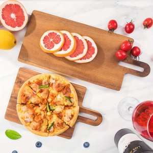 Planche à découper en bois d'acacia personnalisable, à grain de bois transversal, épaisseur 1,5 cm, compatible lave-vaisselle, pour pizzas et fromages, planche à découper pour steaks à la occidentale - Product Image 1