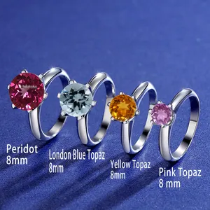 High Quality Gem Stone Replaceable Wedding Colorful Rings