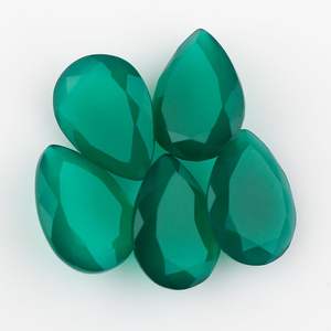 Piedra Preciosa de Ónix Verde Natural Yashee, Corte Pera de 18x13 mm, para Joyería - Product Image 2