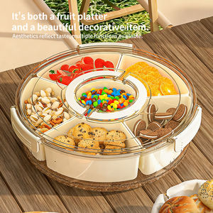Bandeja de Almacenamiento de Frutas Multifuncional Moderna de Primera Calidad, Contenedor de Aperitivos Dividido a Prueba de Polvo para Sala de Estar, Camping al Aire Libre - Product Image 5