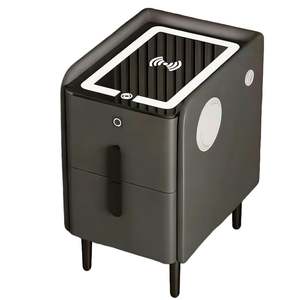 Table <span class=keywords><strong>de</strong></span> chevet intelligente à <span class=keywords><strong>LED</strong></span> en gros avec lecteur d'empreintes digitales et station <span class=keywords><strong>de</strong></span> recharge sans fil, table <span class=keywords><strong>de</strong></span> chevet multifonctionnelle - Product Image 1