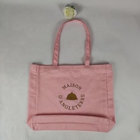 Sac d'épicerie en Polyester et coton pour filles, sac fourre-tout rose de grande capacité, pochette en toile vierge
