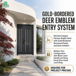 Serratura per Porta <span class=keywords><strong>in</strong></span> Lega di Zinco 1.0/2.0 su Misura, con Medaglione <span class=keywords><strong>a</strong></span> Cervo <span class=keywords><strong>in</strong></span> Rame Dipinto Stile Persiano, Diamante e Accento Dorato <span class=keywords><strong>a</strong></span> Nove Teste, per la Casa - Product Image 1